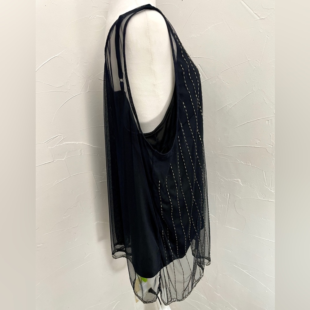 Lane Bryant Women’s Plus Size Beaded Black Tank Top. - Picture 2 of 7